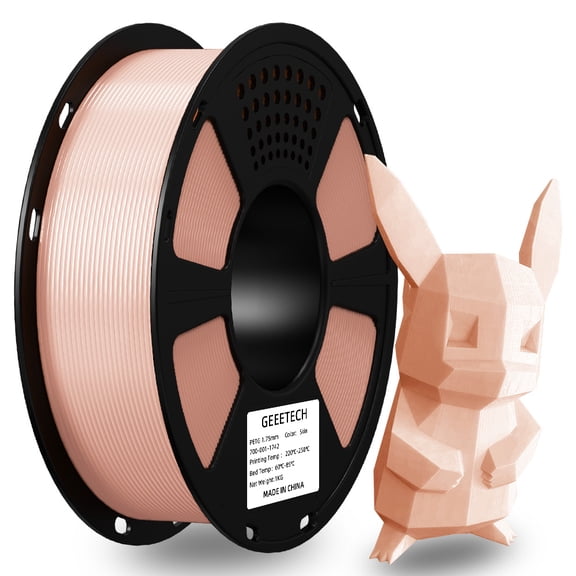 Geeetech PETG Skin Color Filament 1.75mm, Dimensional Accuracy +/-0.03mm, 1kg (2.2lbs) , 1080 Feet (330m) Per Roll, Vacuum Packaging, Toughness Enhanced for Most 3D FDM Printer