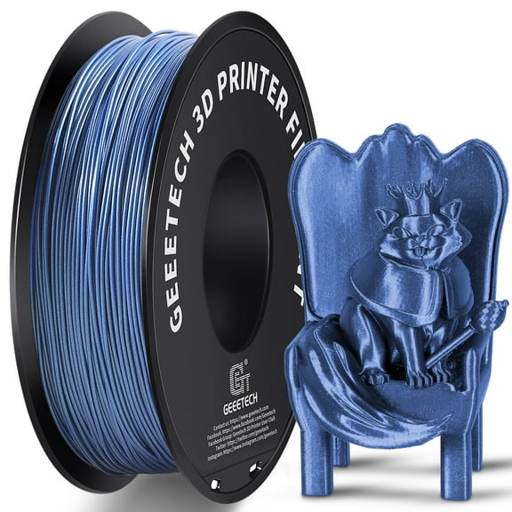 Geeetech PLA 3D Printer Filament, 1.75mm 1KG (2.2lbs) Spool, Dimensional Accuracy +/- 0.03 mm, 3D Printing Glitter Material Filament,Fit for Most FDM 3D Printers (blue)
