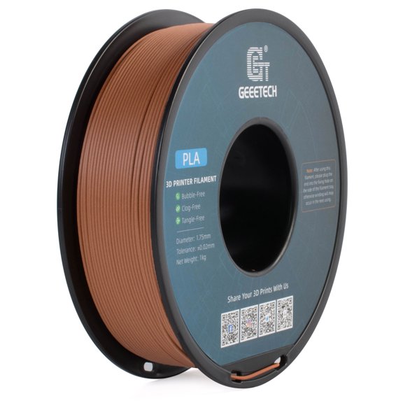 Geeetech PLA 3D Printer Filament, 1.75mm 1KG (2.2lbs) Spool, Dimensional Accuracy +/- 0.03 mm, 3D Printing Wood Filament,Fit for Most FDM 3D Printers (Redwood)