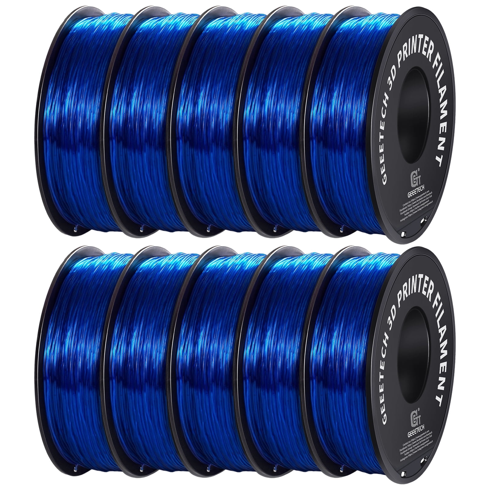 Geeetech TPU 1.75mm Flexible Soft Filament Blue, 10kg Spool (22 lbs.), Dimensional Accuracy +/- 0.03 mm