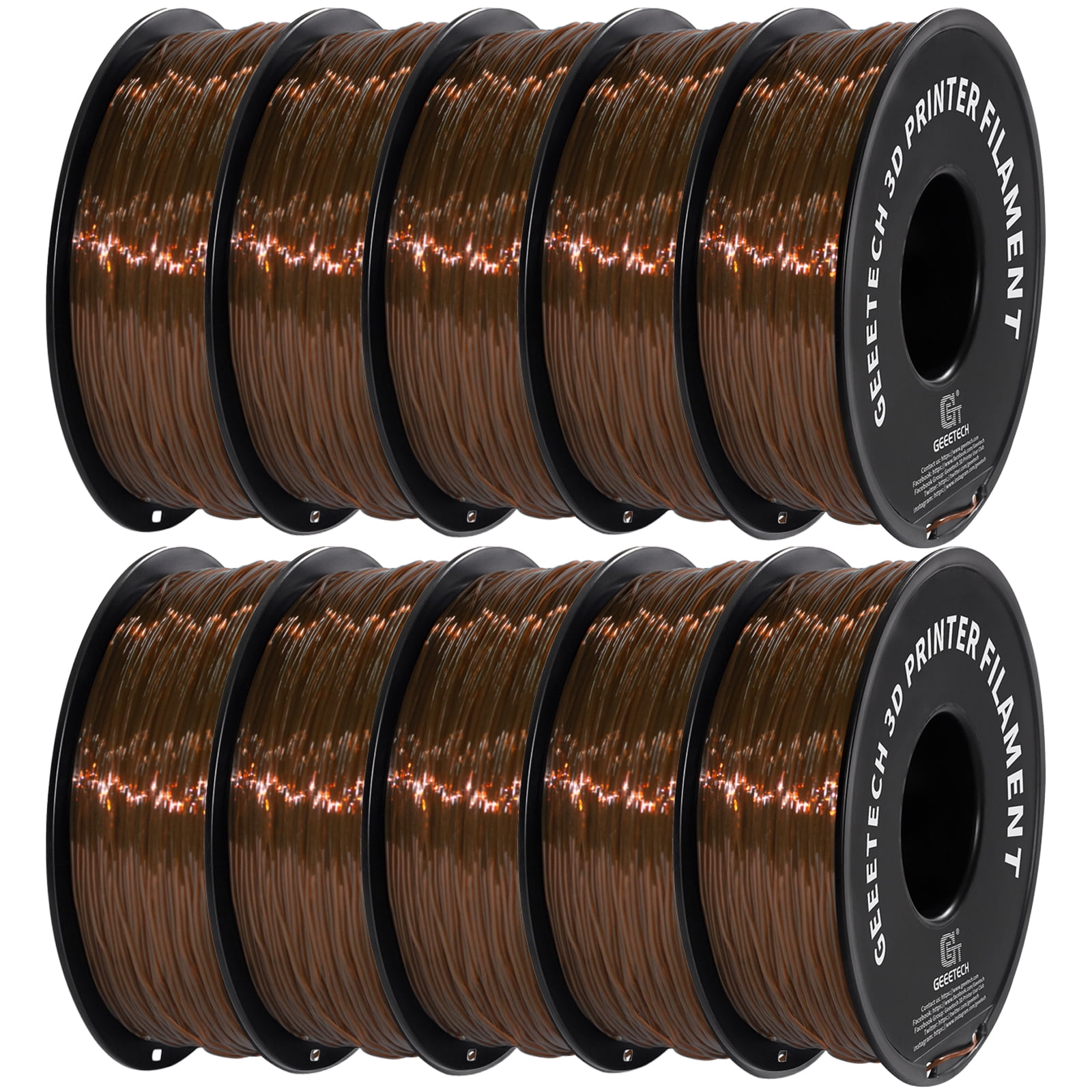 Geeetech TPU 1.75mm Flexible Soft Filament Brown, 10kg Spool (22 lbs.), Dimensional Accuracy +/- 0.03 mm