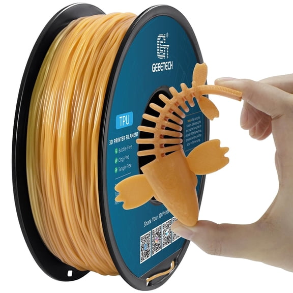 Geeetech TPU Filament 1.75mm 3D Printer Consumables , 1kg Spool (2.2 lbs.), Dimensional Accuracy +/- 0.03 mm gold