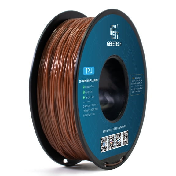 Geeetech TPU Filament 1.75mm, Flexible 3D Printer Filament Roll, 1kg2.2ibs Spool, Dimensional Accuracy +/- 0.03 mm, Fit Most FDM Printer (TPU brown)