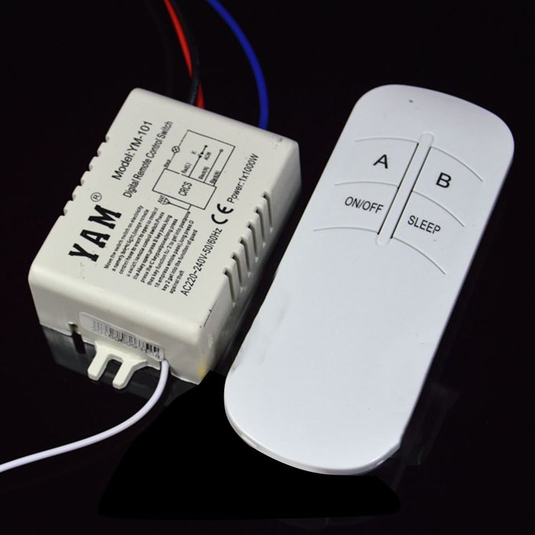 Geege 1 Way on/off 220V Wireless Digital Lamp Light RF Remote Control Switch  