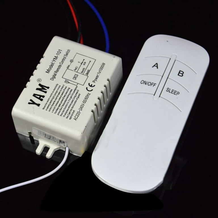 Geege 1 Way on/off 220V Wireless Digital Lamp Light RF Remote Control Switch
