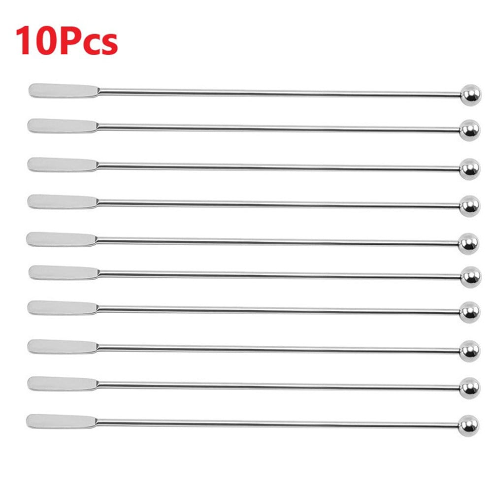 Geege 10Pcs Cocktail Paddle Drink Stirrers, Stainless Steel Coffee Stirrers  Reusable Beverage Swizzle Stick for Bar Party Home Office 