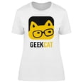 thumbnail image 1 of Geek Cat Cool Hipster Doodle T-Shirt Women -Image by Shutterstock, Female x-Large, 1 of 2