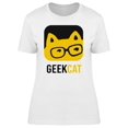 thumbnail image 1 of Geek Cat Cool Hipster Doodle Tee Women's -Image by Shutterstock, 1 of 2