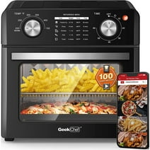 Geek Chef 10 Quart Air Fryer, Oil-Less Air Fryer Toaster Oven Combo with Digital Recipe, 1400W, Black