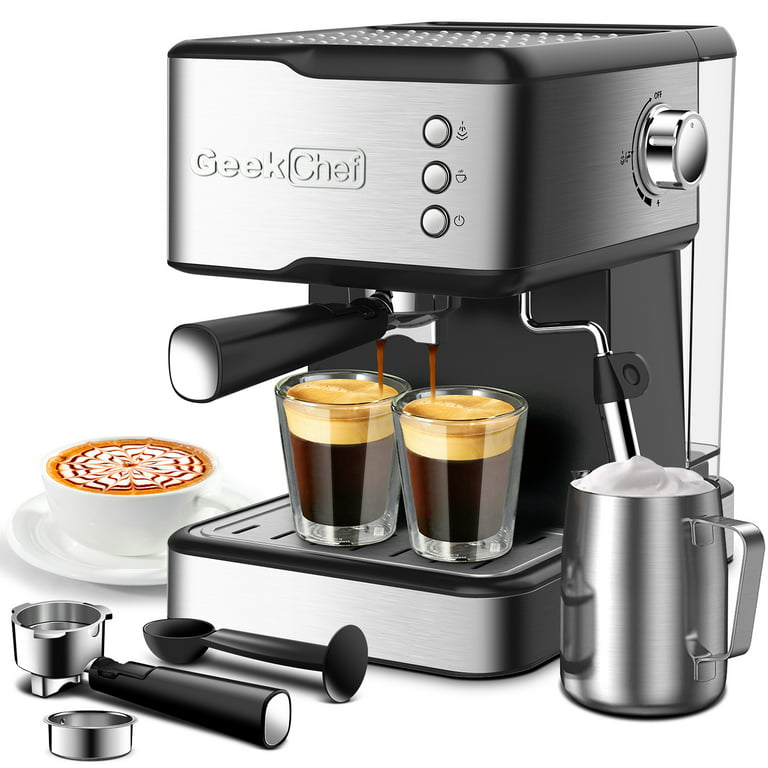 EspressoWorks 19-Bar Espresso, Latte and Cappuccino Maker 10-Piece Set -  Brew Cappuccino and Latte with One Button - Espresso Machine with Milk