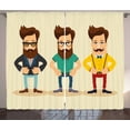 thumbnail image 1 of Ambesonne Geek Curtains 2 Panel Set, Men Hipster Fashion Sketch, 108" x 63", Multicolor, 1 of 3