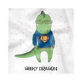 thumbnail image 1 of Geek Decorative Napkins Set of 4, Funny Dragon Character in Glasses and Sweatshirt Holding a Comic Book of Nerd Culture, Silky Satin Fabric for Brunch Dinner Party, 12", Multicolor, by Ambesonne, 1 of 2