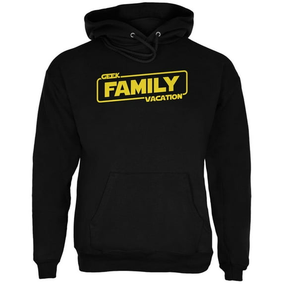 Geek Family Vacation Mens Hoodie Black LG