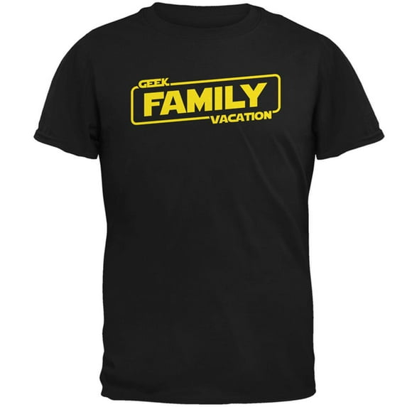 Geek Family Vacation Mens T Shirt Black SM