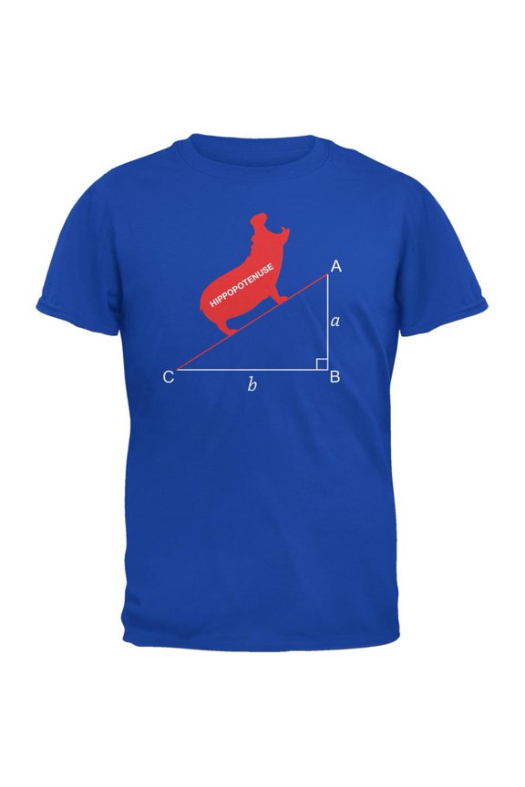 Geek Hippopotenuse Royal Adult T-Shirt - Medium