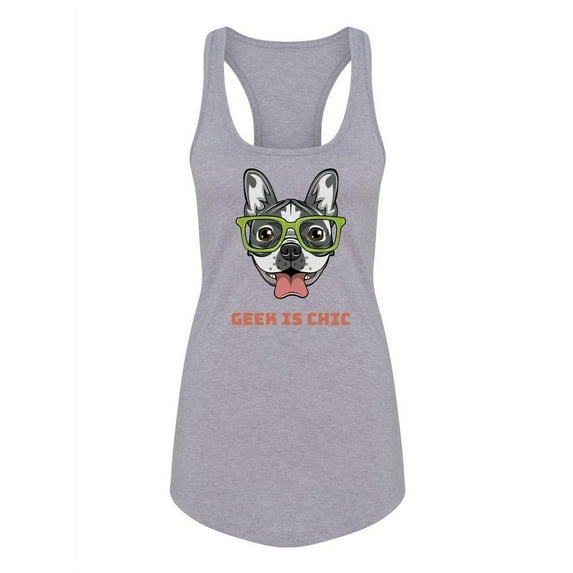 Geek Is Chic Pug Racerback Tank Women -Image by Shutterstock, Female x-Large