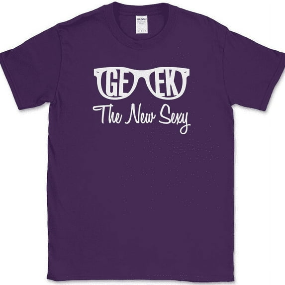 Geek Is The New Sexy T-Shirt Funny Glasses Nerd Humor Gift Tee - Purple, L