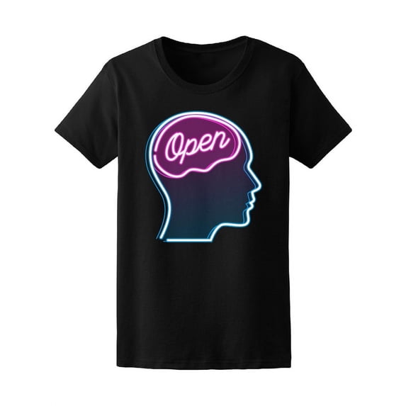 Geek Open Mind Brain in Sharp Effect T-Shirt Women -Image by Shutterstock, Female Small