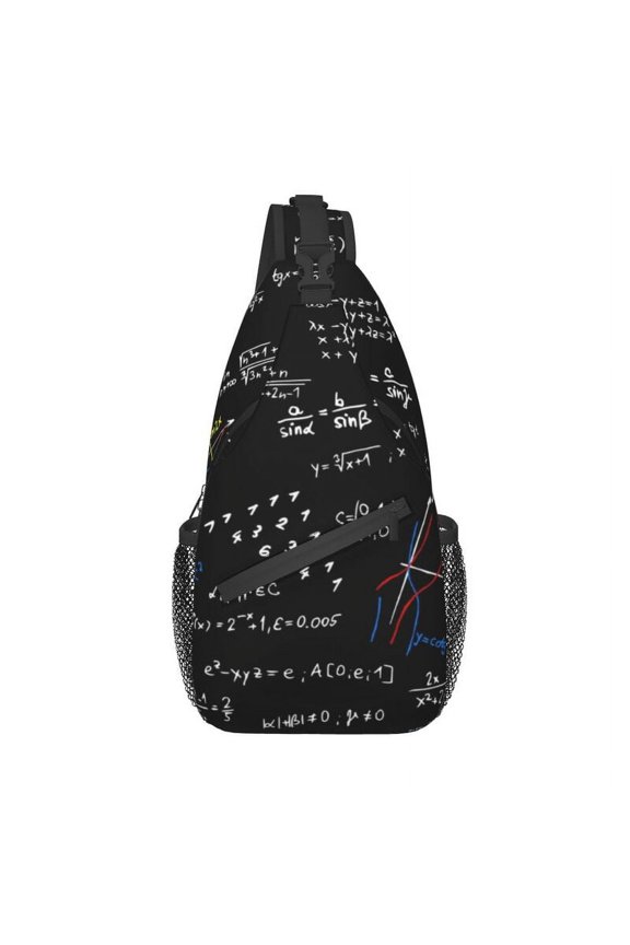 Geek Physics Equations Crossbody Sling Backpack Men Math Science Teacher Gift Chest Shoulder Bag for Cycling Camping Daypack