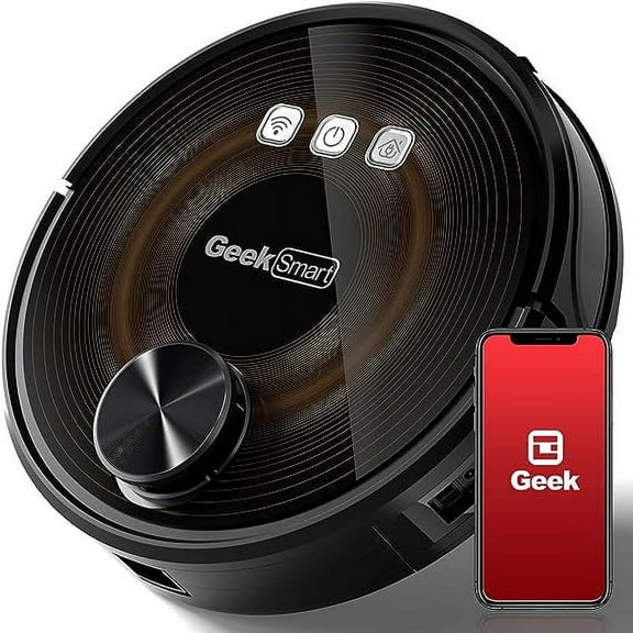 Geek Smart L8 Robot Vacuum Cleaner and Mop, LDS Navigation,Selective Room Cleaning,MAX 2700 PA Suction, Wi-Fi Connected APP