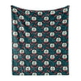 thumbnail image 1 of Geek Soft Flannel Fleece Throw Blanket, Pattern with Snowflakes and Owl Wearing Glasses and Dotted Bowtie, Cozy Plush for Indoor and Outdoor Use, 50" x 70", Multicolor, by Ambesonne, 1 of 5