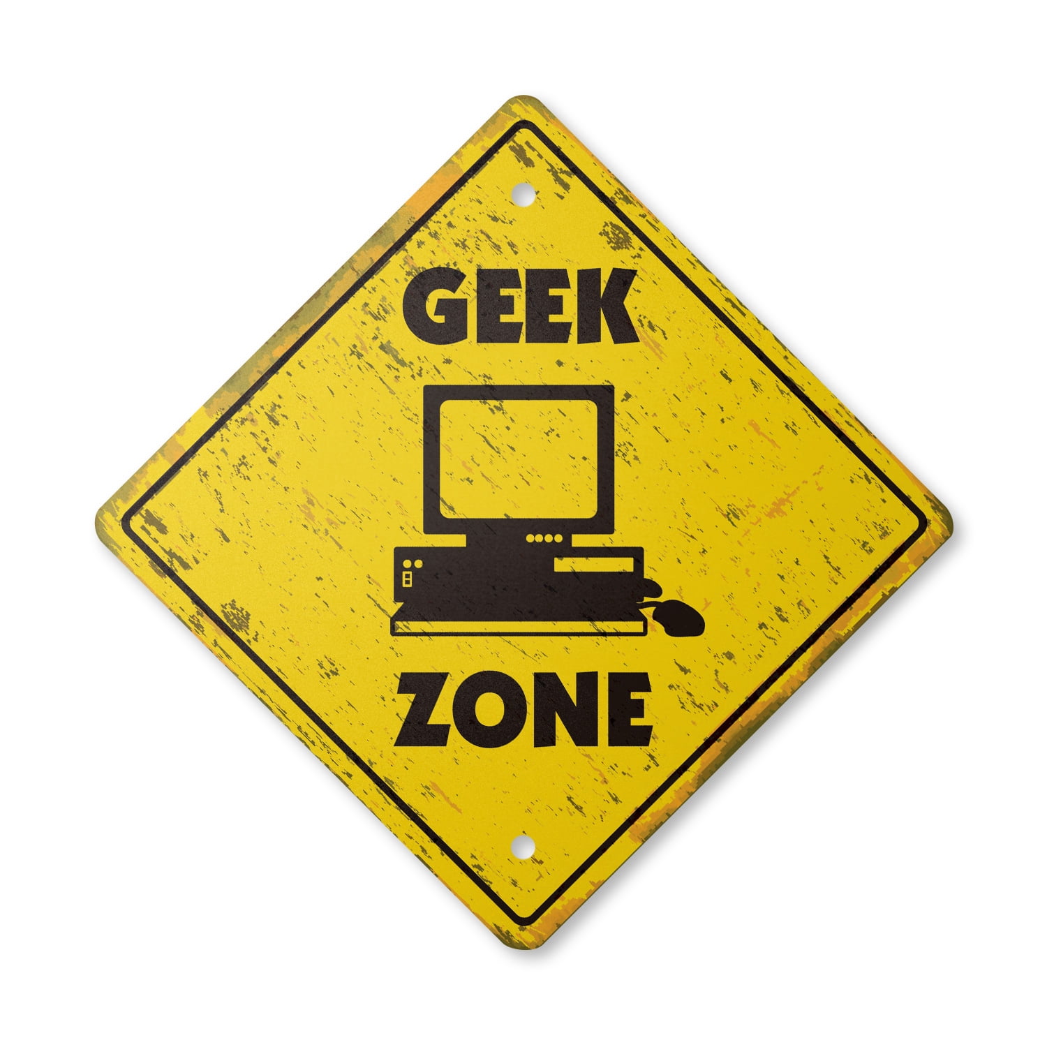 Geek Vintage Crossing Sign Zone Xing Indoor/Outdoor Plastic 12