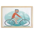 thumbnail image 1 of Geek Wall Art with Frame, Geek Hipster Guy Riding a Vintage Bicycle and Travelling the World Carpe Diem Theme, Printed Fabric Poster for Bathroom Living Room, 35" x 23", Multicolor, by Ambesonne, 1 of 2
