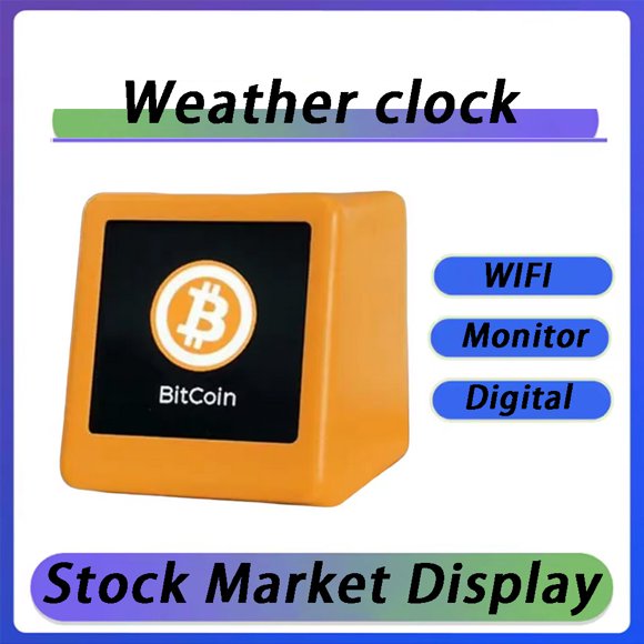 GeekMagic PRO stock market display WiFi weather clock exchange rate BTC cryptocurrency real-time price
