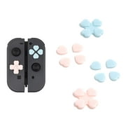 GeekShare 4PCS Heart Button Caps Joystick Cover Compatible with Nintendo Switch/OLED- Pink & Blue