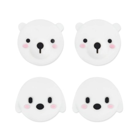 GeekShare 4PCS Nintendo Switch Thumb Grips, Soft Silicone Joystick Caps for Nintendo Switch/OLED/Lite, Bear and Dog