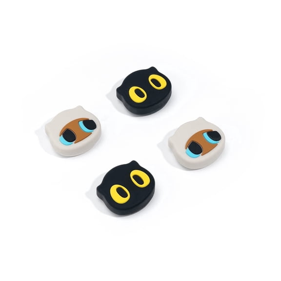 GeekShare 4PCS Switch Thumb Grips, Soft Silicone Joystick Caps for Switch 1/OLED/Lite - Big-Eyed Cat