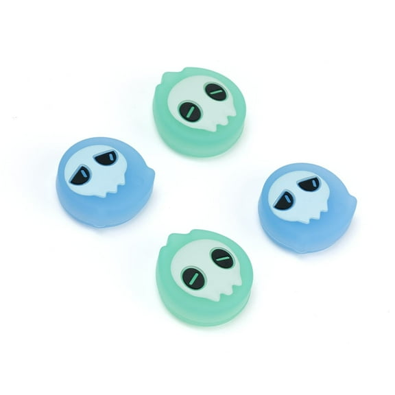 GeekShare 4PCS Nintendo Switch Thumb Grips, Soft Silicone Joystick Caps for Nintendo Switch/OLED/Lite - Blue Phantom