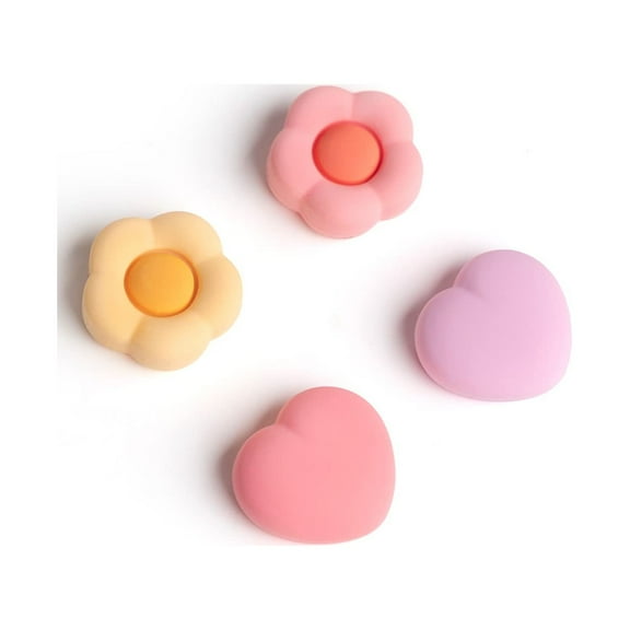 GeekShare 4PCS Nintendo Switch Thumb Grips, Soft Silicone Joystick Caps for Switch 2017/OLED/Lite--Heart & Flower