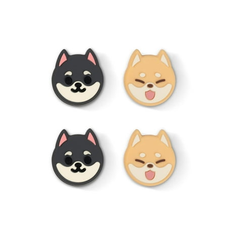 GeekShare 4PCS Nintendo Switch Thumb Grips, Soft Silicone Joystick Caps for Nintendo Switch/OLED/Lite--Shiba Inu