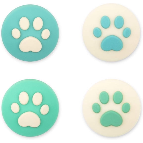 GeekShare Thumb Grip Caps Cat Paw Joystick Cover for Switch 1/OLED/Lite Sets 4PCS -Green Blue