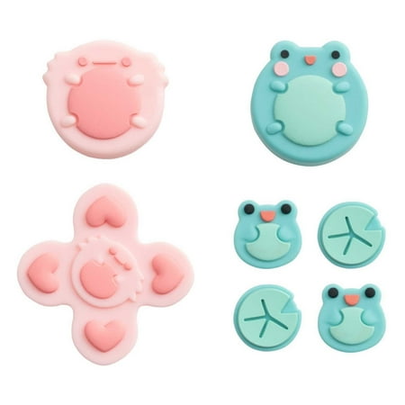 GeekShare ABXY Key Button Caps & Thumb Grips for Nintendo Switch/Switch OLED Silicone Frog & Axolotl