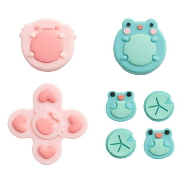GeekShare ABXY Key Button Caps & Thumb Grips for Nintendo Switch/Switch OLED Silicone Frog & Axolotl