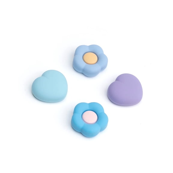GeekShare Bloom-Heart Thumb Grips, Soft Silicone Joystick Caps for Switch 2017/OLED/Lite, 4PCS