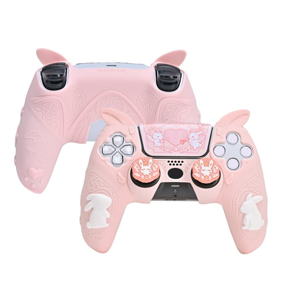 GeekShare Bunny PS5 Controller Skin, Anti-Slip Silicone Protective Case for Playstation 5 Dualsense Wireless Controller