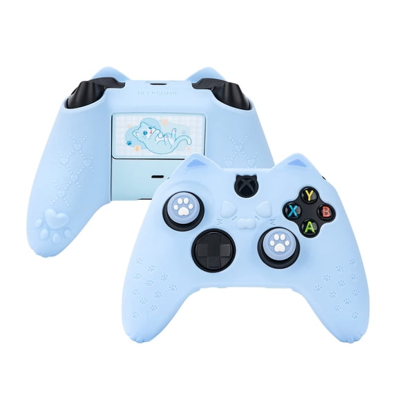 GeekShare Cat Paw Controller Skin Grips Set Silicone Protective Cover Case for Xbox Series X Blue