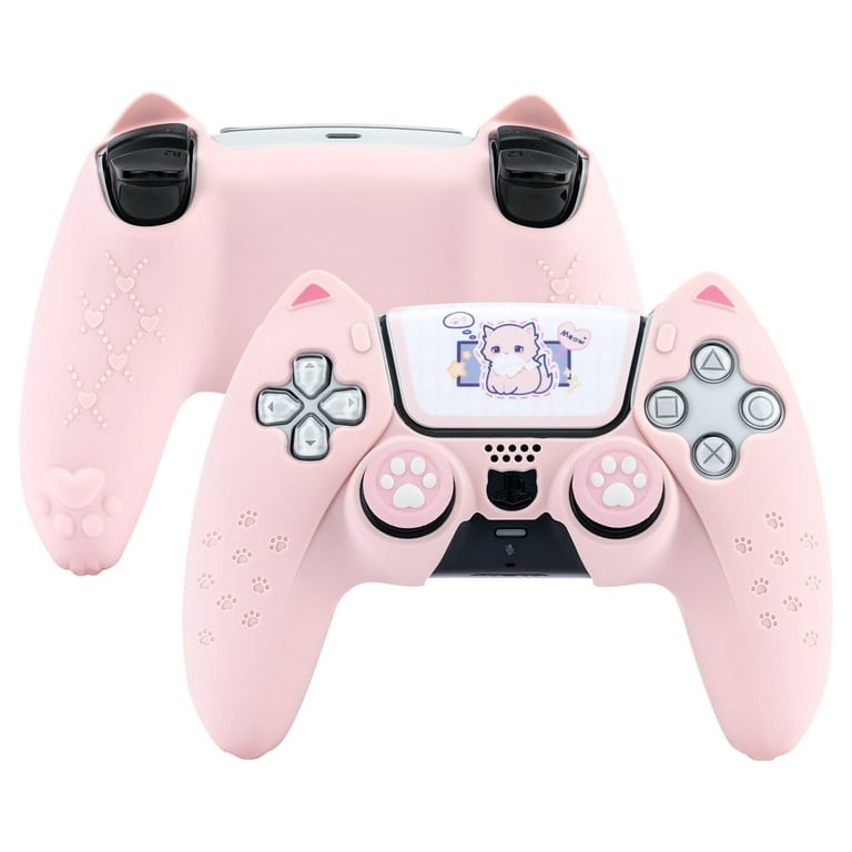 GeekShare Cat Paw PS5 Controller Skin, Anti-Slip Silicone Protective Case  for Playstation 5 Dualsense Wireless Controller (Pink) 