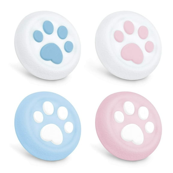 GeekShare Cat Paw PS5 Thumb Grips Thumbsticks Cover for Switch Pro PS4 PS5 Controller 4PCS Pink&Blue