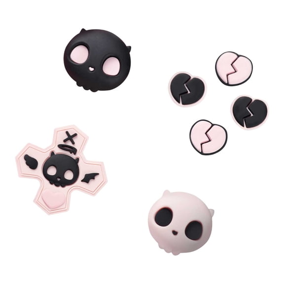 GeekShare Cross D-Pad Joystick Cover ABXY Key Buttons Sticker for Switch 1/OLED Sweet Skull