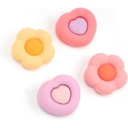GeekShare Thumb Grip Caps for PS5 Thumbsticks Set for Switch Pro/PS4 Controller, 4Pcs Heart & Flower