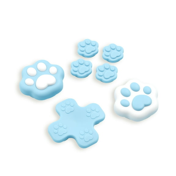 GeekShare D-Pad Button Caps Joystick Cover ABXY Key Button Sticker for Switch 2(2025) Cat Claw Blue