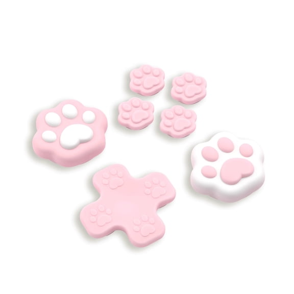 GeekShare D-Pad Button Caps Joystick Cover ABXY Key Button Sticker for Switch 2(2025) Cat Claw Pink