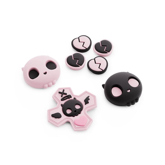 GeekShare D-Pad Button Caps Joystick Cover ABXY Key Button Sticker for Switch 2025 Sweetheart Skull