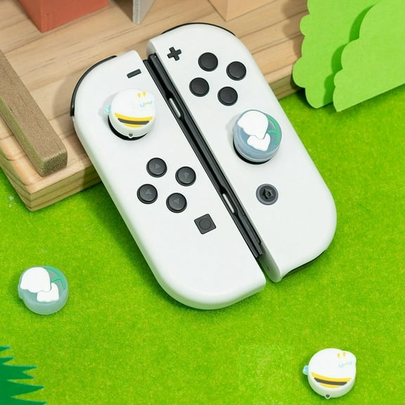 GeekShare Dog & Flower Thumb Grip Caps, Soft Silicone Joystick Cover for Nintendo Switch/OLED/Lite, 4PCS