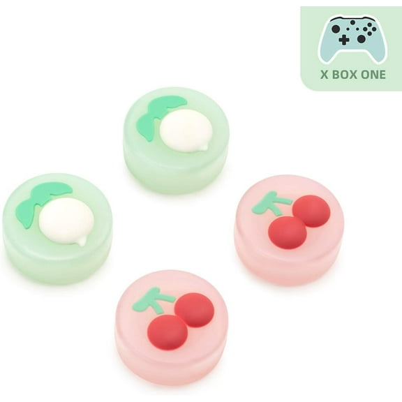 GeekShare Fruit Thumb Grips for Xbox One/Xbox x/s Controller Joystick Cover Caps 4PCS Peach&Apple