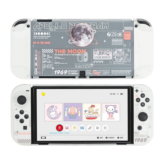 GeekShare Moon Exploration Protective Case for Switch OLED Model 2021,Hard PC Case Cover for Switch OLED Console & Joy Con